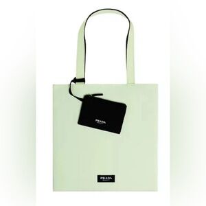 PRADA BEAUTY Green Tote with Black Pouch